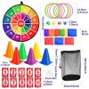 Hungdao 3 Sets Carnival Games Combo Set, Dart Board with Balls Plastic Cones Ring Bean Bags Toss Game for Boys Girls Adults Family Birthday Yard Indoor Outdoor(Classic Style) view 2
