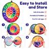 Hungdao 3 Sets Carnival Games Combo Set, Dart Board with Balls Plastic Cones Ring Bean Bags Toss Game for Boys Girls Adults Family Birthday Yard Indoor Outdoor(Classic Style) view 3