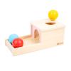 Adena Montessori Object Permanence Box with Tray Three Balls Montessori Toys for 6-12 Months Baby 1 Year Old Infant Toddler Wooden Pink Door for Girl view 1