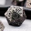 DND Dice Set Metal, Steampunk Hollow Metal D&D Dice 7 Set, Polyhedron Role Playing Dice Set for Dungeons and Dragon Game,TRPG, Role Playing Dice Games,G view 2
