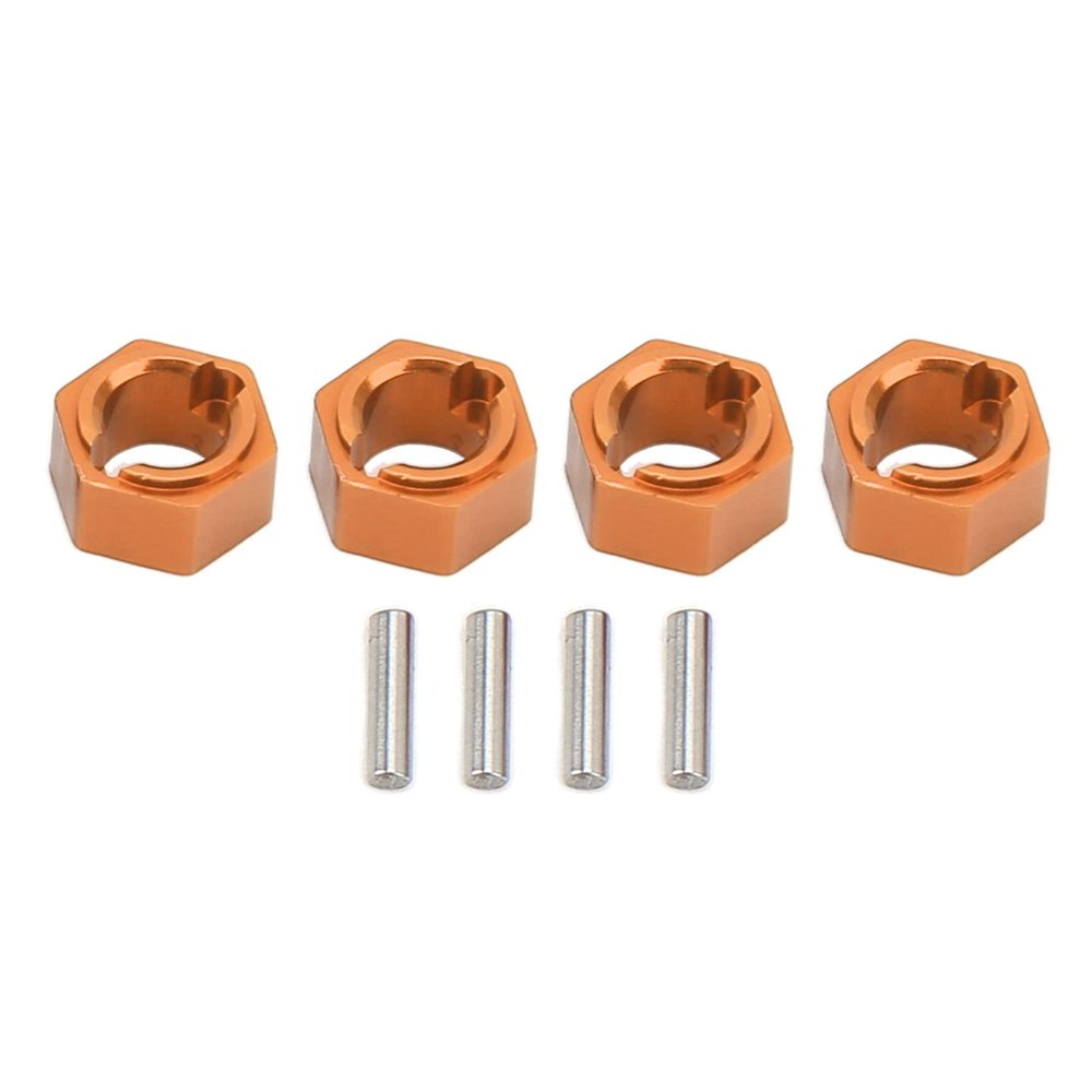 SPYMINNPOO 7mm Hex Combiner, Wheel Hub Hex Adapter Aluminum Alloy RC Wheel Hex Drive Adapter Compatible with FMS FCX24 1/24 RC Car (Gold)