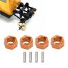 SPYMINNPOO 7mm Hex Combiner, Wheel Hub Hex Adapter Aluminum Alloy RC Wheel Hex Drive Adapter Compatible with FMS FCX24 1/24 RC Car (Gold) view 2