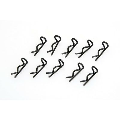 CEN Racing G36791A Black bent Body Clips 16mm long 1.2mm wire (10)