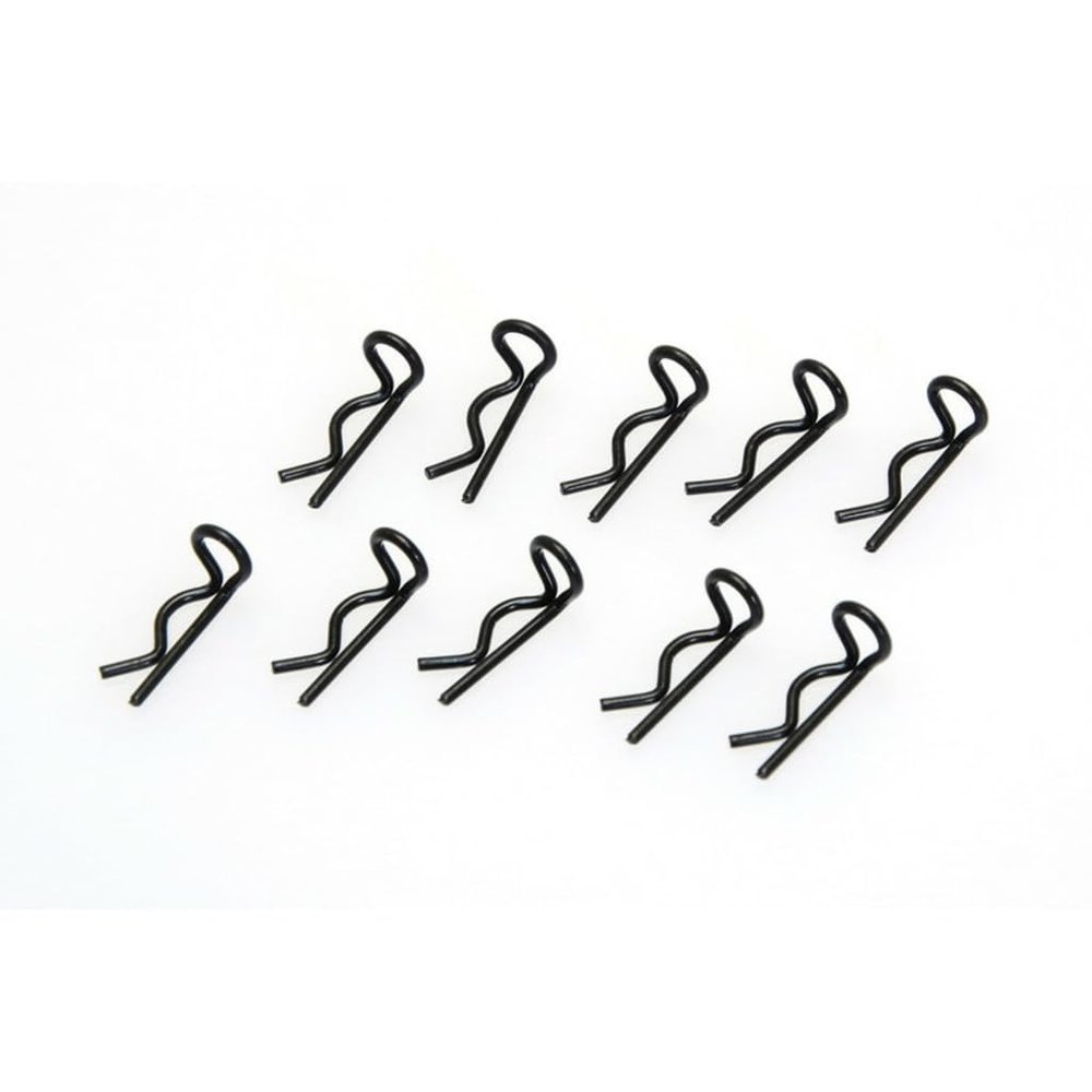 CEN Racing G36791A Black bent Body Clips 16mm long 1.2mm wire (10)