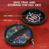 ENHANCE DND Dice Tray and Case - Collector's Edition DND Dice Holder up to 150 D&D Shakers with Hard Shell Exterior and Protective Soft Interior - Rolling Tray Perfect for Game Night (Dragon Black) view 2