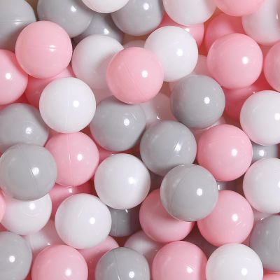 TRENDPLAY Plastic Balls for Ball Pits - Pack of 100 Hollow Balls- Safe and Exciting Playtime - Perfect for Toddler Baby Pools,Party,Festival Decoration,Pink+Grey +White
