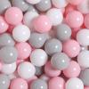 TRENDPLAY Plastic Balls for Ball Pits - Pack of 100 Hollow Balls- Safe and Exciting Playtime - Perfect for Toddler Baby Pools,Party,Festival Decoration,Pink+Grey +White view 1