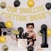 Notorious One Gold Biggie Birthday Decor Set - Hip Hop Themed Cake Topper, High Chair Banner, Photo Prop view 3
