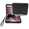 WE Games Magnetic Premium Backgammon Board Game Set, Black Travel Sized Backgammon Game, Classic Strategy Game for Families, Includes Carrying Leatherette Case Magnetic Chips, Durable Design view 1