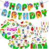 Insect Bugs Party Plates and Napkins - Garden Birthday Banner with Caterpillar and Ladybug Theme view 1