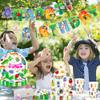 Insect Bugs Party Plates and Napkins - Garden Birthday Banner with Caterpillar and Ladybug Theme view 2