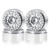 RCLIONS 1.9inch Beadlock Wheels Aluminum Rims for AXIAL SCX10 SCX10 II 90046 SCX10 III AXI03007 TRX4 1/10th RC Crawler Truck Car (Silver) view 1