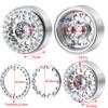 RCLIONS 1.9inch Beadlock Wheels Aluminum Rims for AXIAL SCX10 SCX10 II 90046 SCX10 III AXI03007 TRX4 1/10th RC Crawler Truck Car (Silver) view 3