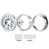 RCLIONS 1.9inch Beadlock Wheels Aluminum Rims for AXIAL SCX10 SCX10 II 90046 SCX10 III AXI03007 TRX4 1/10th RC Crawler Truck Car (Silver) view 4
