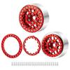 RCLIONS 1.9inch Beadlock Wheels Aluminum Rims for AXIAL SCX10 SCX10 II 90046 SCX10 III AXI03007 TRX4 1/10th RC Crawler Truck Car (Red) view 2
