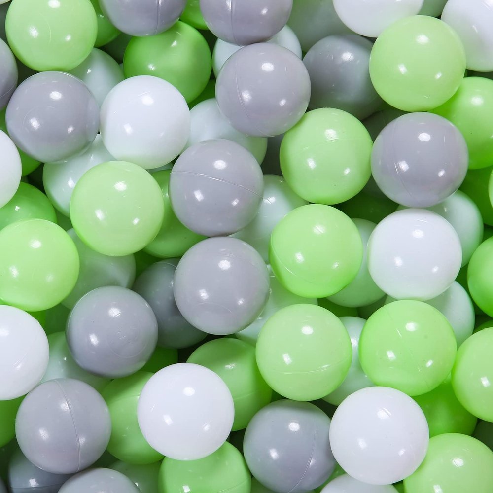 Heopeis Soft Plastic Ball Pit Balls, 100pcs Green Pit Balls Plastic Toy Balls for Kids, Baby Toddler Ball Pit Play Tent, Baby Kiddie Pool Water Toys, Party Decoration