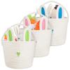 3 Pcs Easter Bunny Basket with Rabbit Ears Easter Egg Basket with Handle Woven Empty Hunt Container for Gifts Stuffer Candy Toy Storage Party Supplies, 12 x 9 Inch view 1