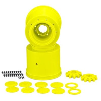 J Concepts 3423Y Aggressor Tire Wheel Yllw w/intrchngble hubs 2
