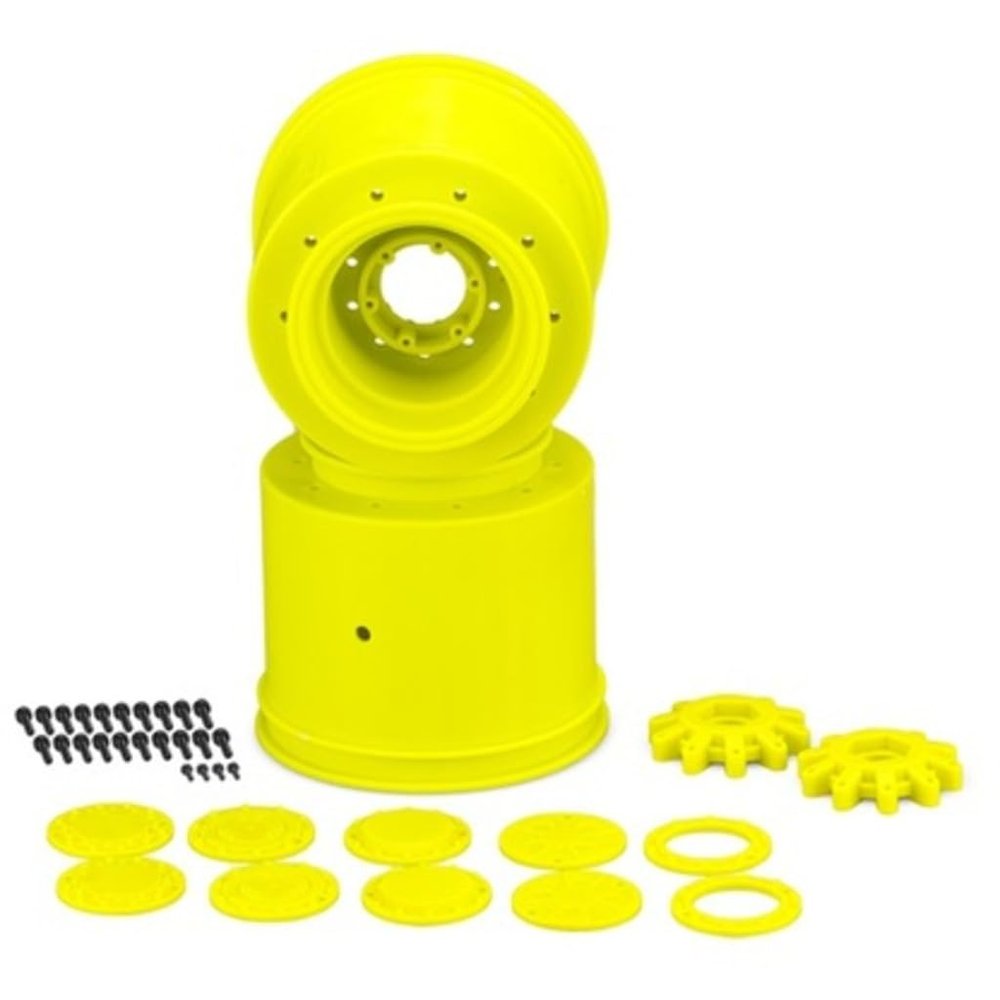 J Concepts 3423Y Aggressor Tire Wheel Yllw w/intrchngble hubs 2