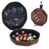 ENHANCE DND Dice Tray and Case - Collector's Edition DND Dice Holder up to 150 D&D Shakers with Hard Shell Exterior and Protective Soft Interior - Rolling Tray Perfect for Game Night (Dragon Brown) view 1