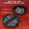 ENHANCE DND Dice Tray and Case - Collector's Edition DND Dice Holder up to 150 D&D Shakers with Hard Shell Exterior and Protective Soft Interior - Rolling Tray Perfect for Game Night (Dragon Brown) view 2