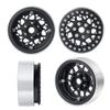 RCLIONS 1.9inch Beadlock Wheels Aluminum Rims for AXIAL SCX10 SCX10 II 90046 SCX10 III AXI03007 TRX4 1/10th RC Crawler Truck Car (Black) view 3