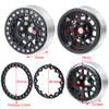 RCLIONS 1.9inch Beadlock Wheels Aluminum Rims for AXIAL SCX10 SCX10 II 90046 SCX10 III AXI03007 TRX4 1/10th RC Crawler Truck Car (Black) view 4