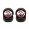KingVal Replacement 4PCS Metal Wheel Rim Wheel Hub with Tire Tyre RC Parts Compatible with WLtoys K969 RC Car (Red) view 1