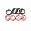 KingVal Replacement 4PCS Metal Wheel Rim Wheel Hub with Tire Tyre RC Parts Compatible with WLtoys K969 RC Car (Red) view 2