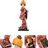 AAPIE 2 Pieces Kokeshi Doll Oriental Decor Geisha Doll Japanese Geisha Figurine Oriental Doll for House Office Decoration view 3