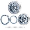 RCLIONS 1.9inch Beadlock Wheels Aluminum Rims for AXIAL SCX10 SCX10 II 90046 SCX10 III AXI03007 TRX4 1/10th RC Crawler Truck Car (Titanium) view 2