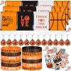 WILLBOND 86 Pcs Basketball Party Favors Including Basketball Goodie Bags Drawstring Bag Silicone Bracelets Wristbands Keychains Stickers for Team Gifts Birthday Party Decoration Supply view 1