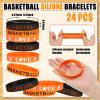 WILLBOND 86 Pcs Basketball Party Favors Including Basketball Goodie Bags Drawstring Bag Silicone Bracelets Wristbands Keychains Stickers for Team Gifts Birthday Party Decoration Supply view 4