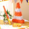 Traffic Cone Piata Orange Cone Piata Includes Stick Blindfold Confetti Construction Theme Party Supplies for Kids Birthday Party Decor, 15.8 x 9.5 x 3.2 Inches view 3