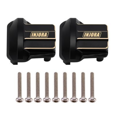 INJORA Brass Front Rear Axle Diff Covers - Black Coating Diff Cover for TRX4M 1/18 Crawler Car Upgrade Parts,2PCS