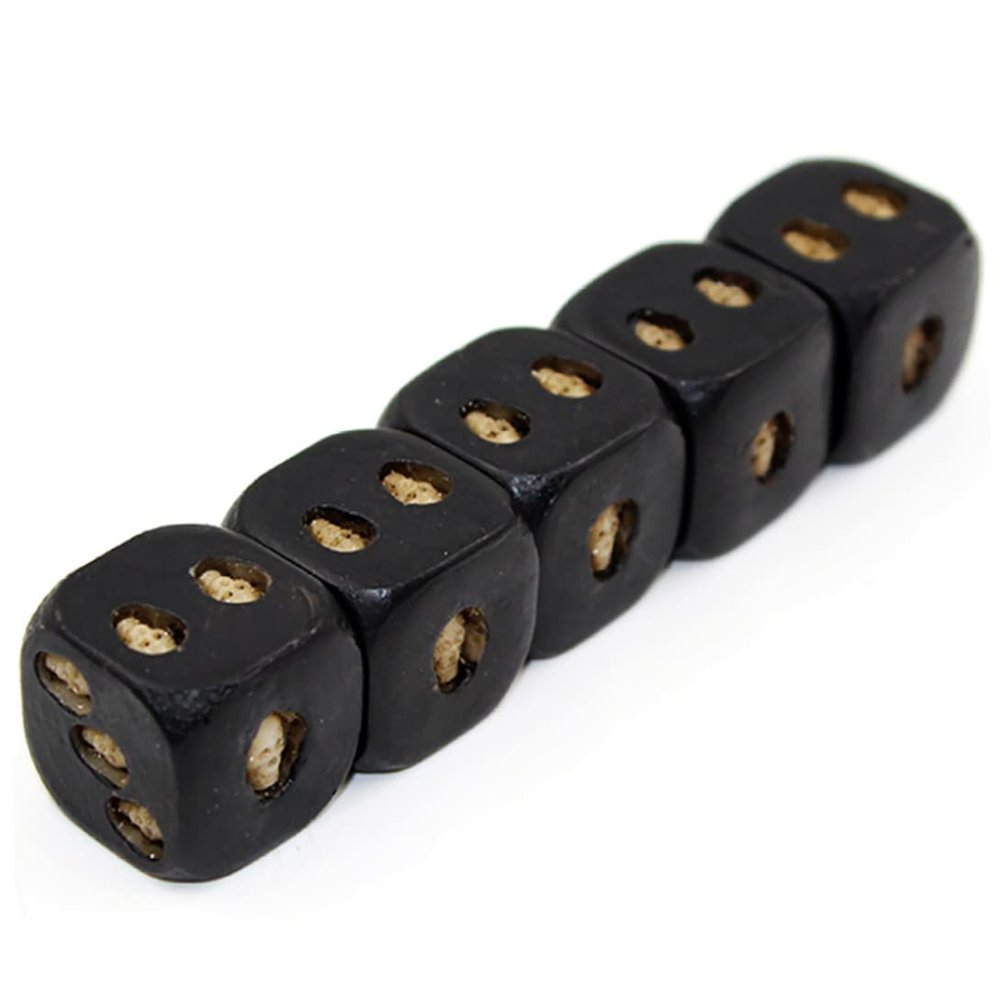 5pcs Black Skull Dice Grinning Skull Deluxe Devil Poker Dice Gothic Gambling Dice Tower with Death