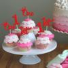 24Pcs 1st Birthday Cupcake Toppers Glitter First Birthday One Cupcake Picks for Baby Shower 1st Birthday Party Cake Decorations Supplies Red view 4