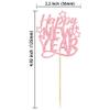 24Pcs Glitter Happy New Year Cupcake Toppers 2026 Hello 2026 Welcome to 2026 Happy New Year Cake Picks Decorations for Holiday Theme Party Supplies Rose Gold view 2