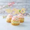 24Pcs 5th Birthday Cupcake Toppers Glitter Fifth Birthday Five Cupcake Picks for Baby Shower 5th Birthday Anniversary Party Cake Decorations Supplies Gold view 4