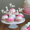 24Pcs One Cupcake Toppers Glitter 1st Birthday Cupcake Pick Decorations for Baby Shower First Birthday Party Cake Decorations Supplies Silver view 4