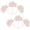 24Pcs Happy New Year Cupcake Topper 2026 Glitter Welcome to 2026 Cupcake Toppers Cheers to 2026 Cake Pick Decorations for 2026 New Year Eve Party Decor Supplies Rose Gold view 3