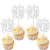 24Pcs Glitter Happy New Year Cupcake Toppers Hello 2026 Welcome to 2026 Happy New Year Cake Picks Decorations for 2026 Holiday Theme Party Supplies Silver view 1