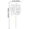 24Pcs Glitter Happy New Year Cupcake Toppers Hello 2026 Welcome to 2026 Happy New Year Cake Picks Decorations for 2026 Holiday Theme Party Supplies Silver view 2