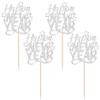 24Pcs Glitter Happy New Year Cupcake Toppers Hello 2026 Welcome to 2026 Happy New Year Cake Picks Decorations for 2026 Holiday Theme Party Supplies Silver view 3