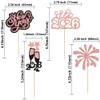 24Pcs 2026 Happy New Year Cupcake Topper Rose Gold Glitter Hello 2026 Cupcake Toppers Cheers to 2026 Champagne Cupcake Topper Firework Cake Picks for New Year Eve Party Decor Supplies view 2