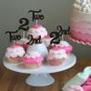 24Pcs Two Cupcake Toppers Glitter 2nd Birthday Cupcake Pick Decorations for Baby Shower Second Birthday Party Cake Decorations Supplies Black view 4