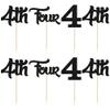 24Pcs Four Cupcake Toppers Glitter 4th Birthday Cupcake Pick Decorations for Baby Shower 4th Birthday Party Cake Decorations Supplies Black view 3