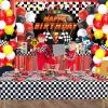 Race Car Birthday Party Decorations - Happy Birthday Racing Car Backdrop, Balloons, Tableware, Car Party Signs, Tableclothfor Kids Boys Let's Go Racing Party, Checkered Party Supplies, Serves 20 view 3