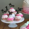 24Pcs 1st Birthday Cupcake Toppers Glitter First Birthday Cake Decorations One Cupcake Picks for Kids Baby Shower 1st Birthday Party Cake Decorations Supplies Black view 4