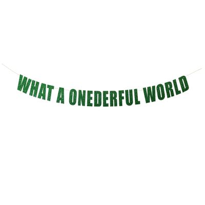 What A Onederful World banner - First Birthday, Onederful birthday party, 1st Birthday Decor, Baby Travel Theme Hanging letter sign (Customizable)